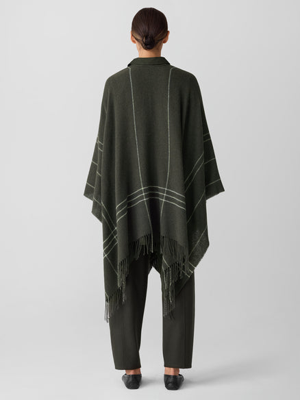 Eileen Fisher Wool Twill Graph Serape