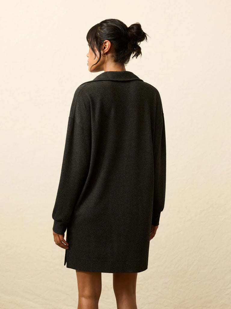 Faherty Legend™ Sweater Hudson Dress - Heathered Black Twill