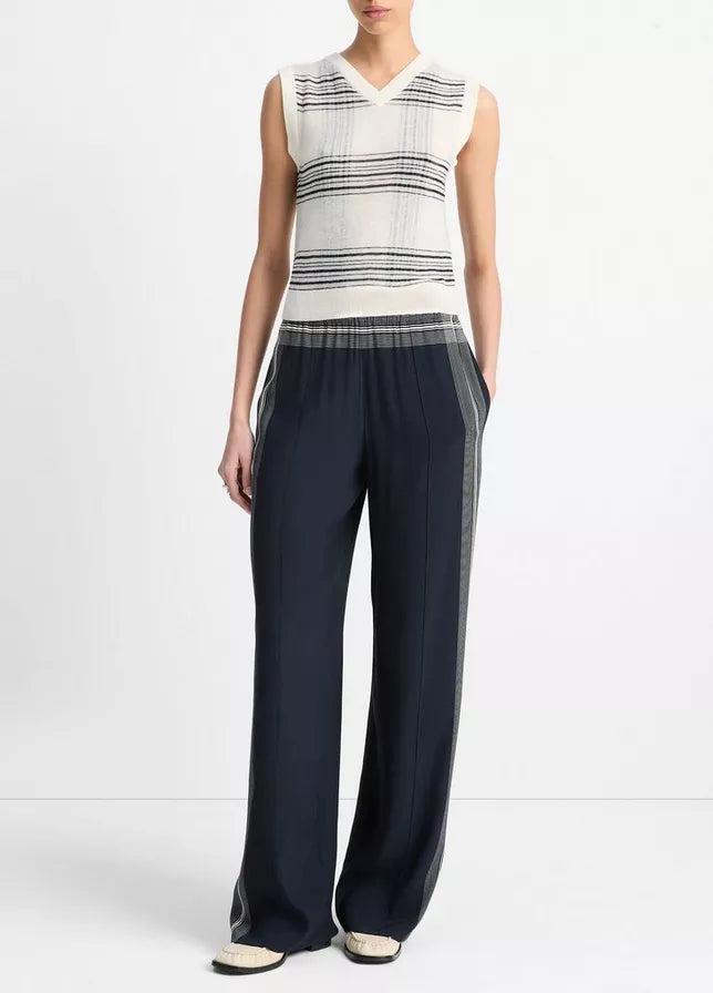 Vince Featherweight Plaid Wool Sweater Vest