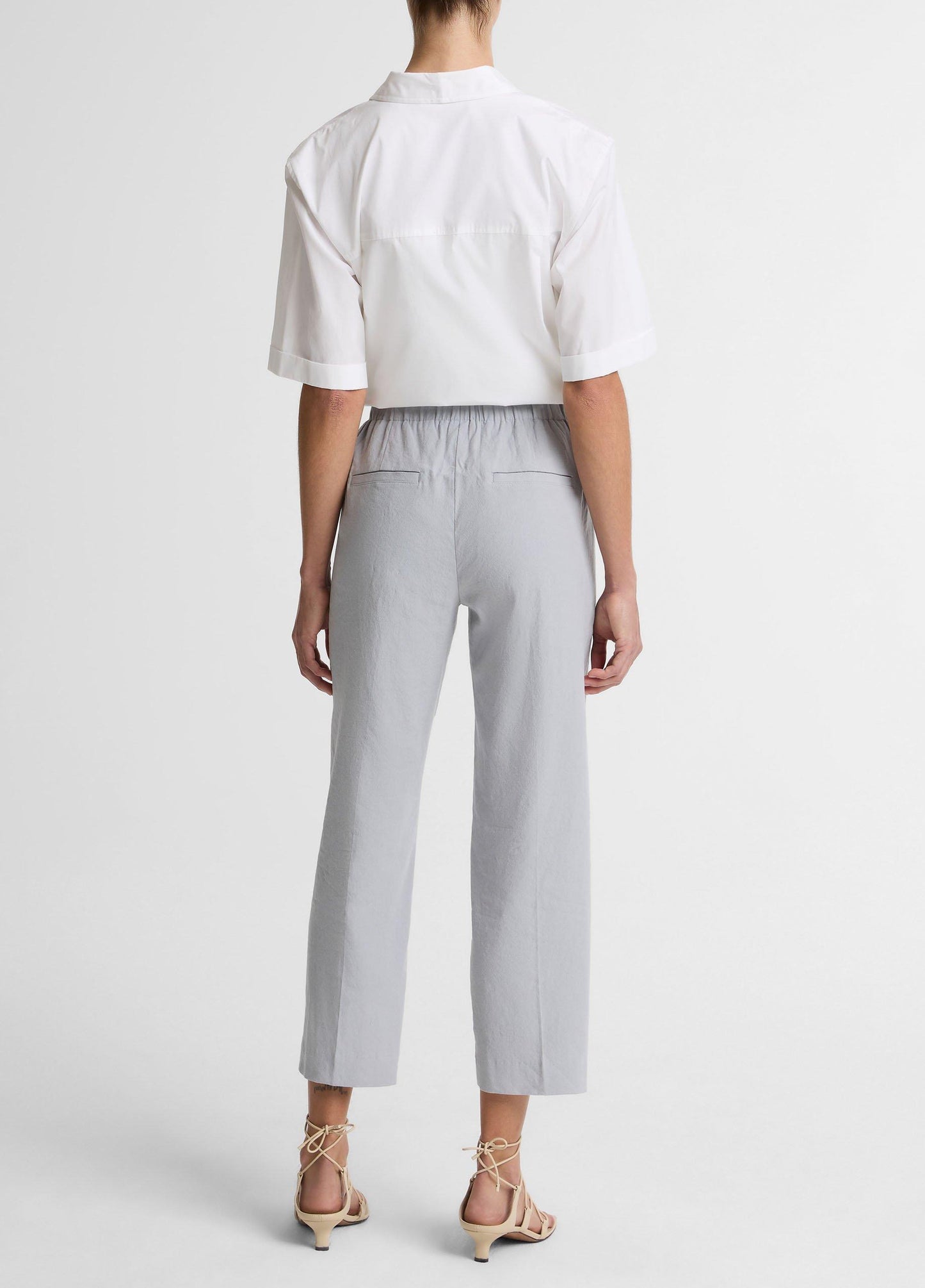Vince Grace Mid-Rise Linen-Blend Pull-On Pant