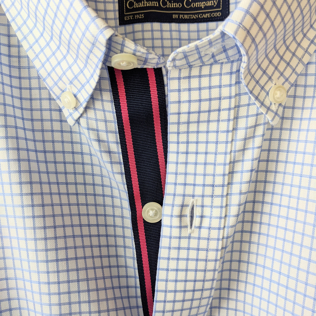 Chatham Chino Grid Check Grosgrain Shirt