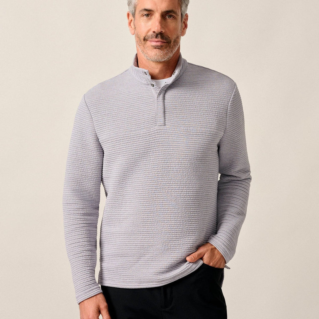 Johnnie-O Benjy Heathered Henley Pullover