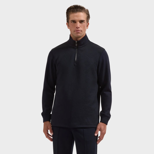 Bugatchi Soft Touch™ Geometric Jacquard Quarter-Zip
