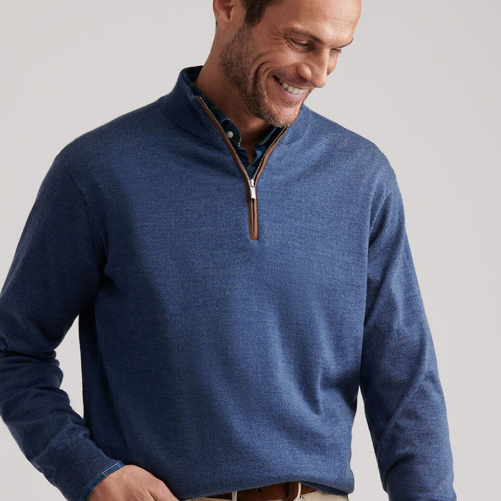 Peter Millar Autumn Crest Suede Trim Quarter-Zip