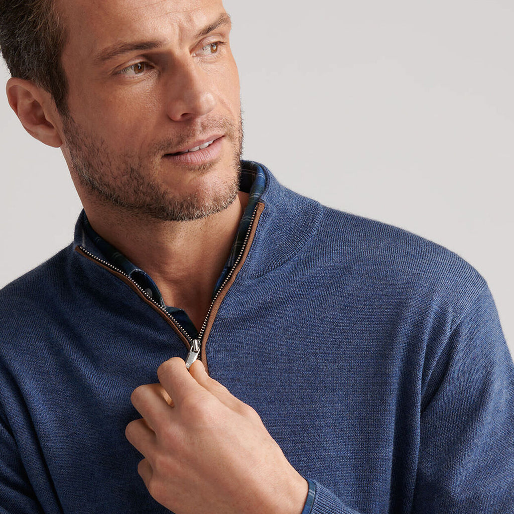 Peter Millar Autumn Crest Suede Trim Quarter-Zip