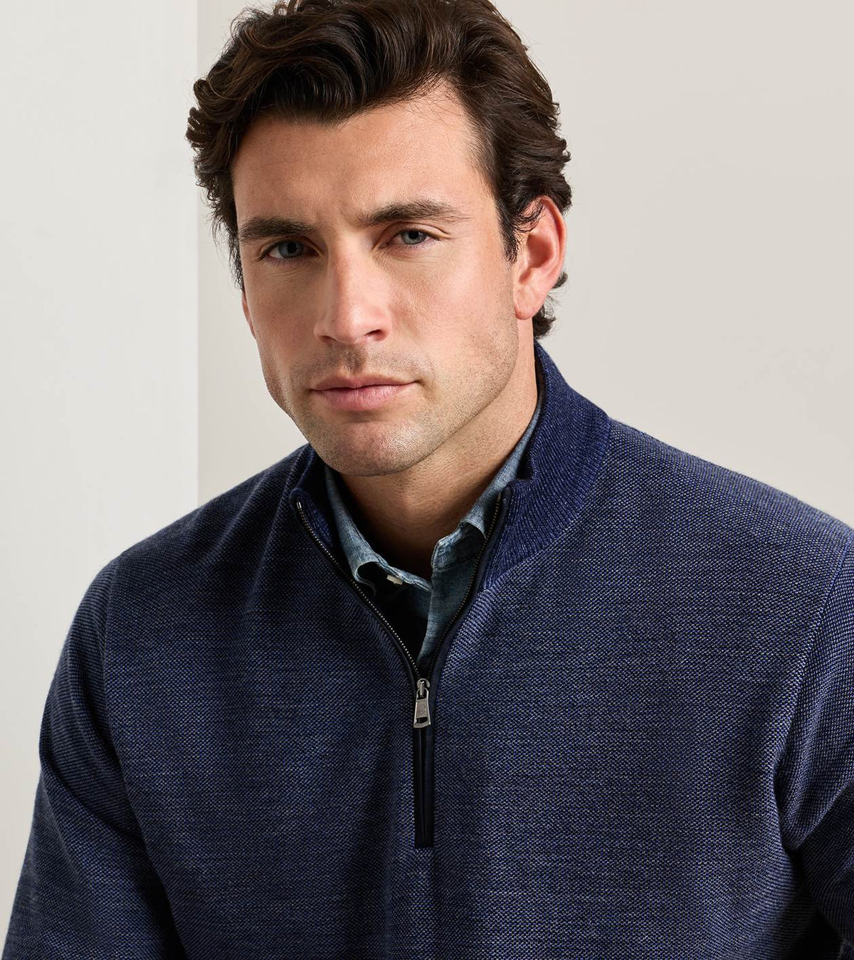 Peter Millar Blair Birdseye Quarter-Zip Sweater