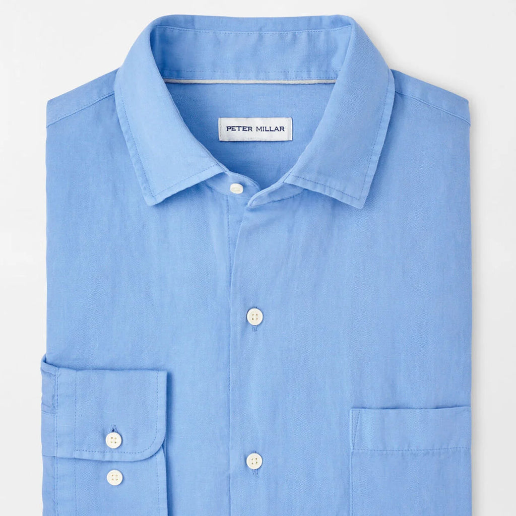 Peter Millar Canal Linen Cotton Sport Shirt