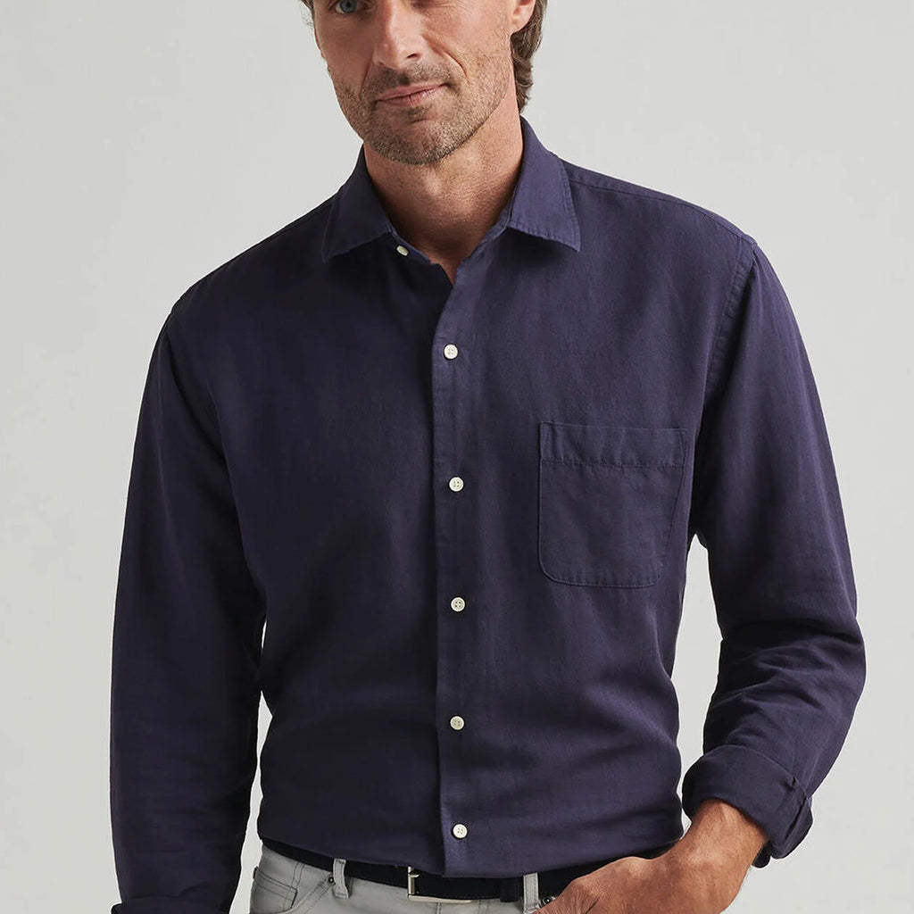 Peter Millar Canal Linen Cotton Sport Shirt