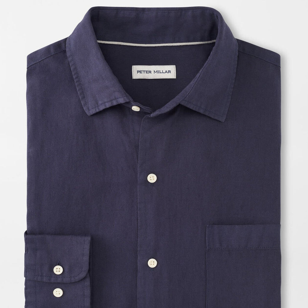 Peter Millar Canal Linen Cotton Sport Shirt