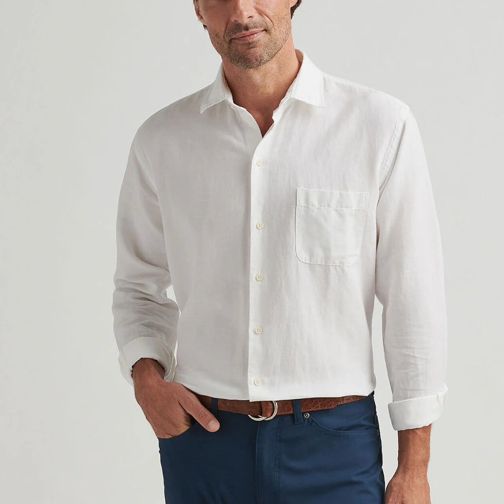 Peter Millar Canal Linen Cotton Sport Shirt