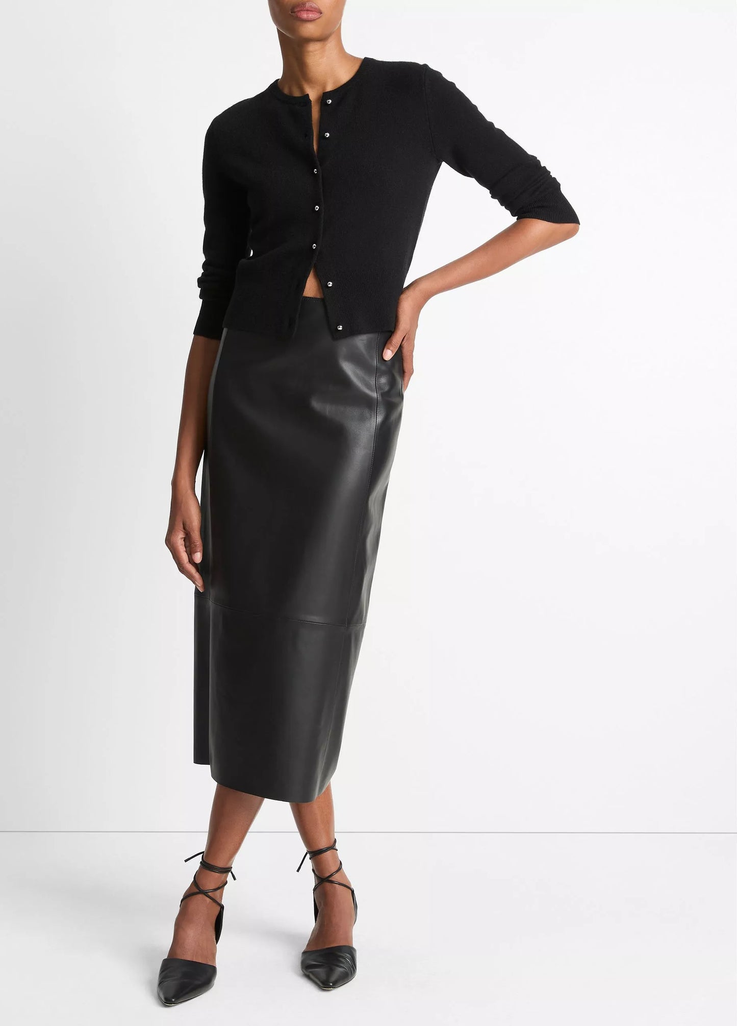 Vince Metal-Button Wool & Cashmere-Blend Cardigan
