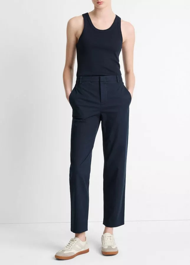 Vince Mid-Rise Italian Stretch-Cotton Chino Pant
