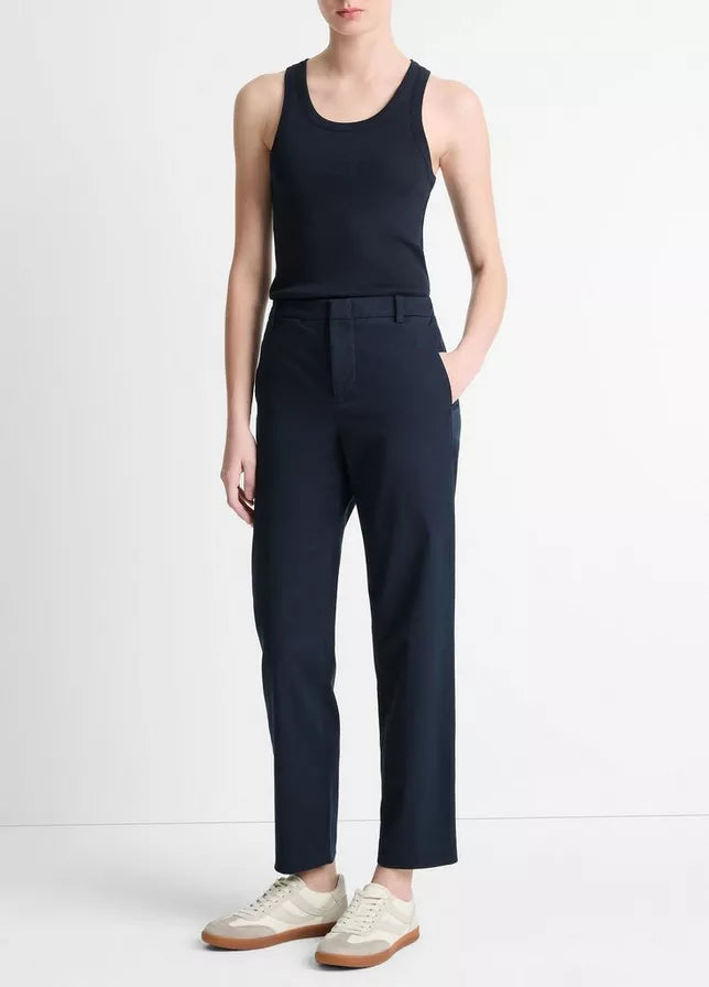 Vince Mid-Rise Italian Stretch-Cotton Chino Pant