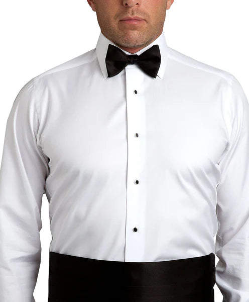 David Donahue Black Satin Pre-tied Bow Tie