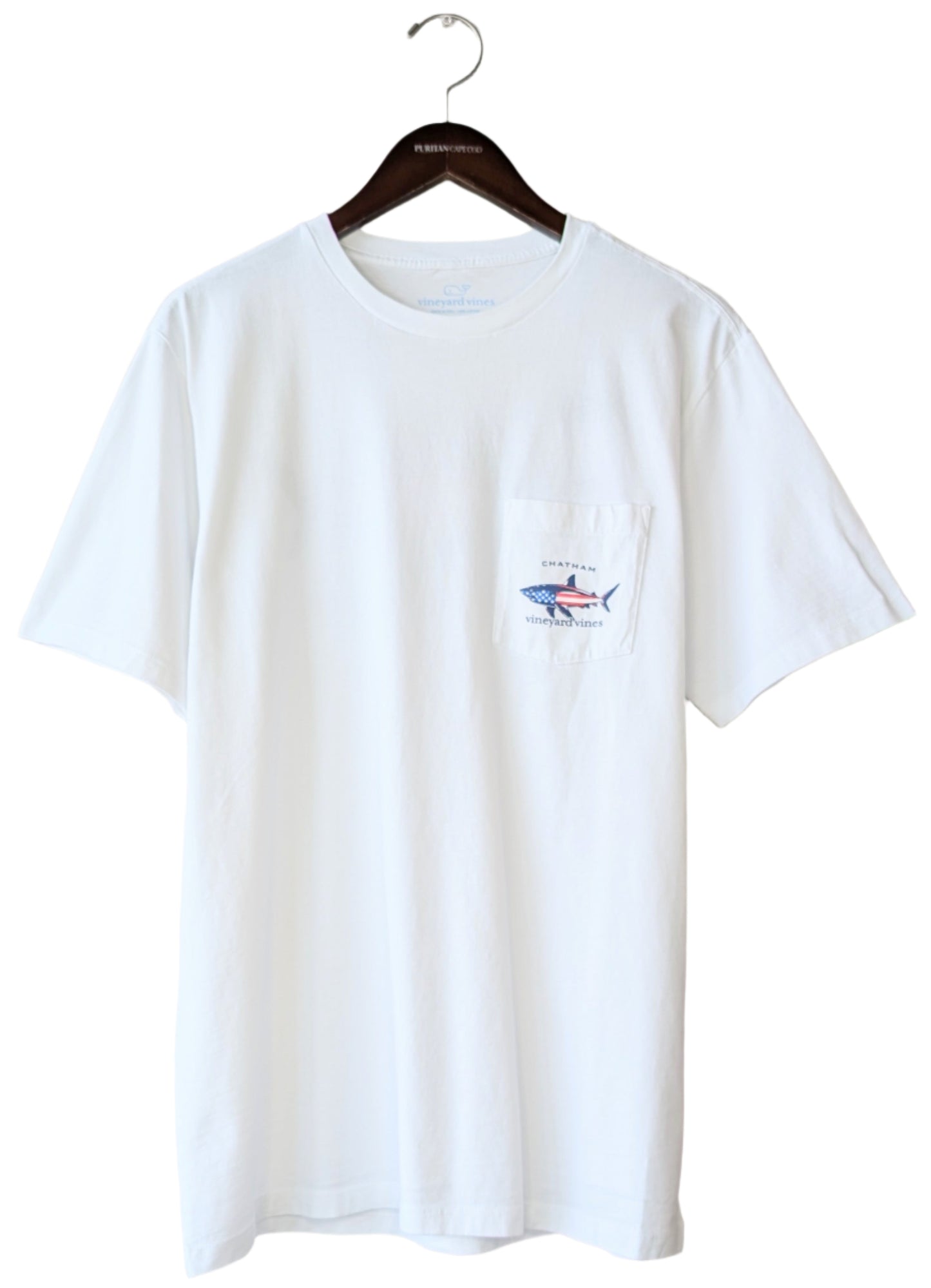 Vineyard Vines x Puritan Cape Cod Chatham Americana Shark Short-Sleeve Pocket Tee