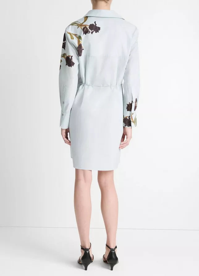 Vince Placed Iris Cotton Shirt Dress