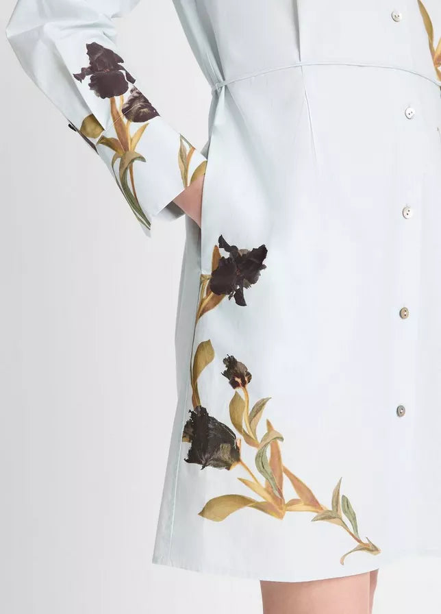 Vince Placed Iris Cotton Shirt Dress