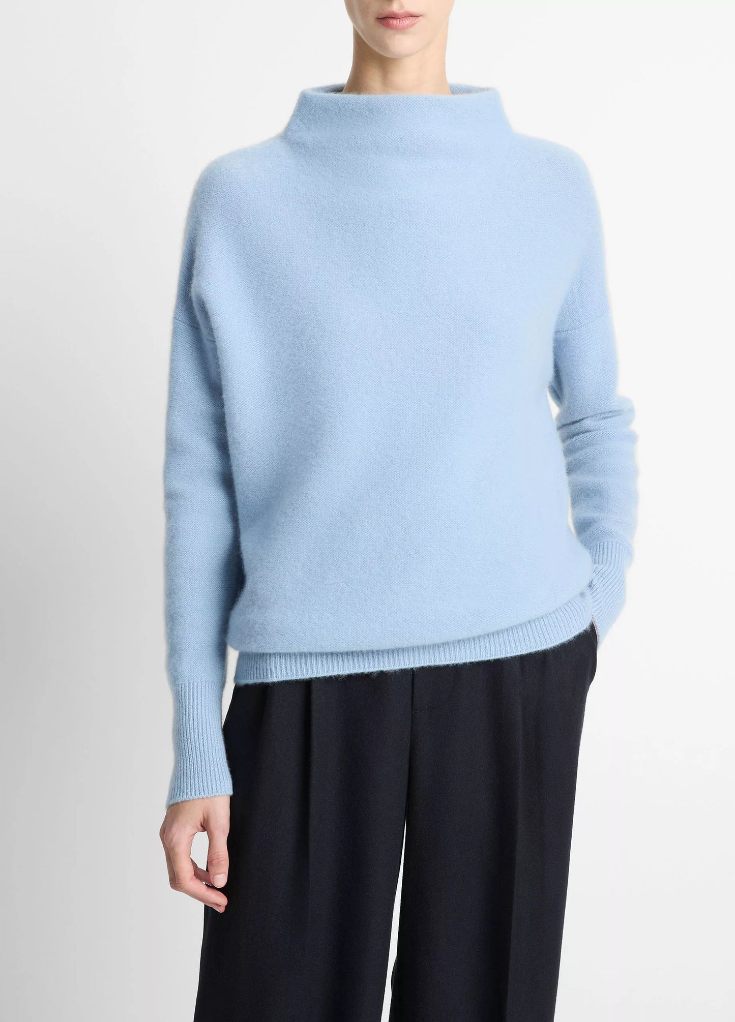 Vince Plush Cashmere Funnel-Neck Sweater