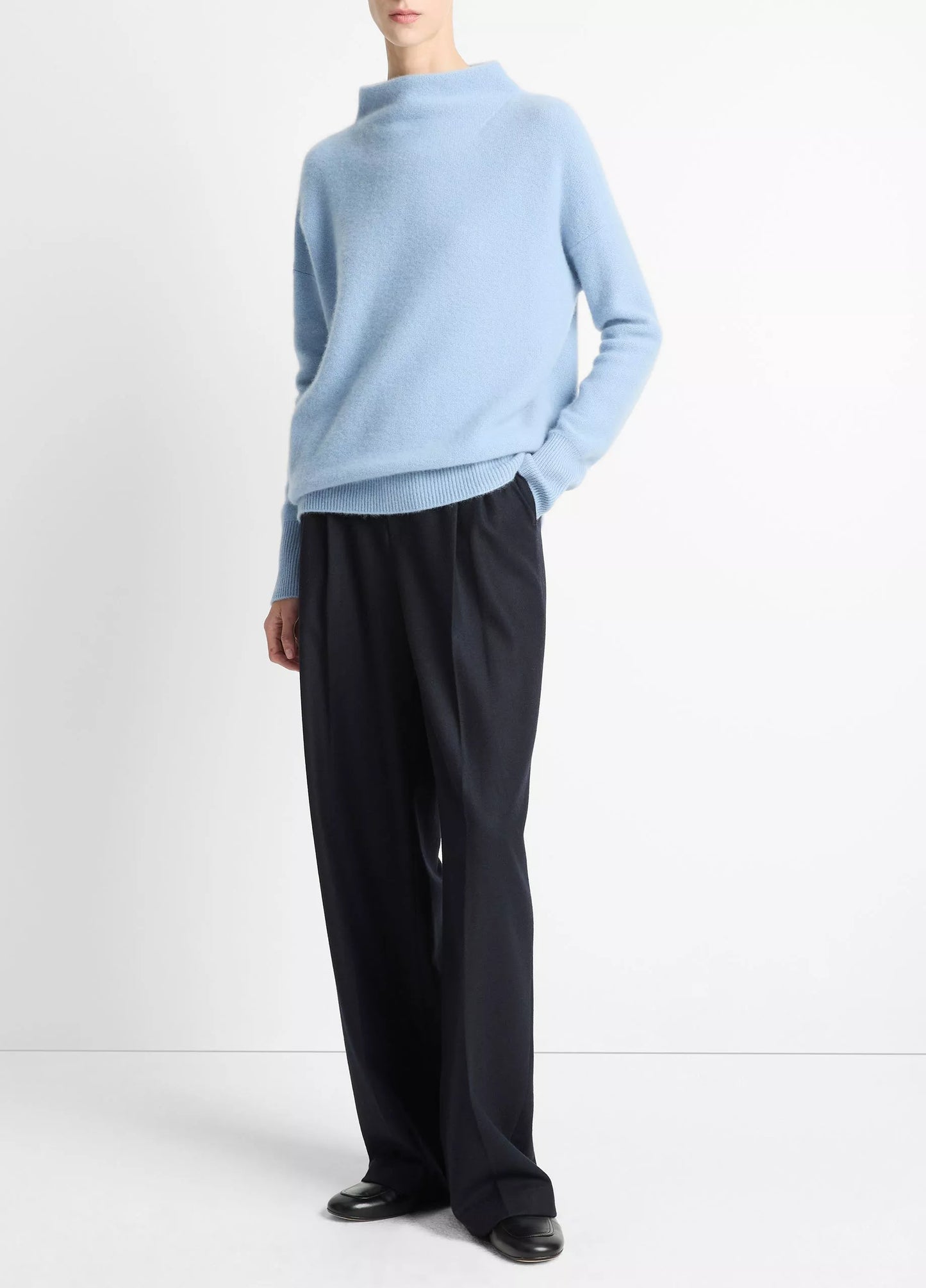 Vince Plush Cashmere Funnel-Neck Sweater