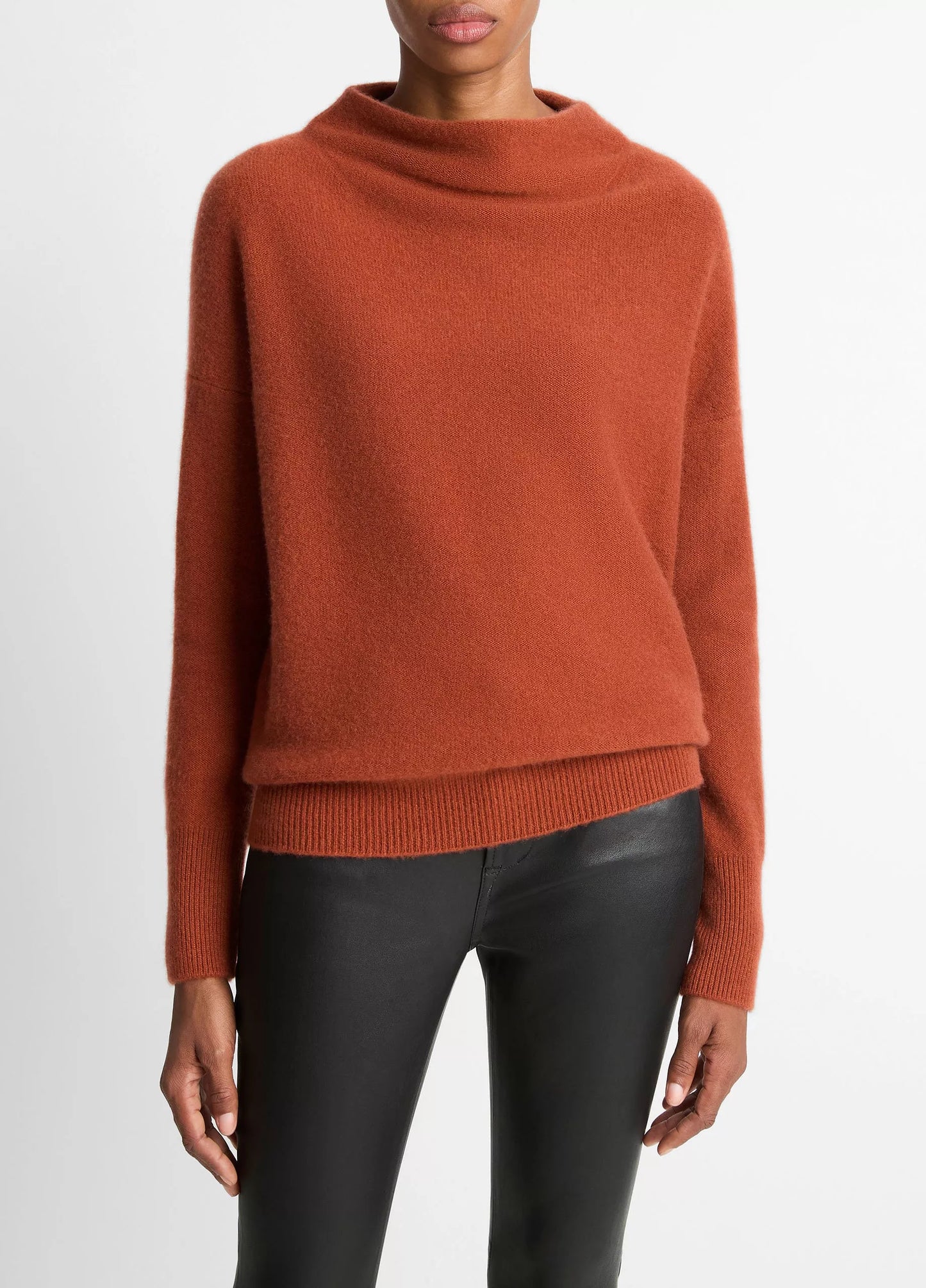 Vince Plush Cashmere Funnel-Neck Sweater