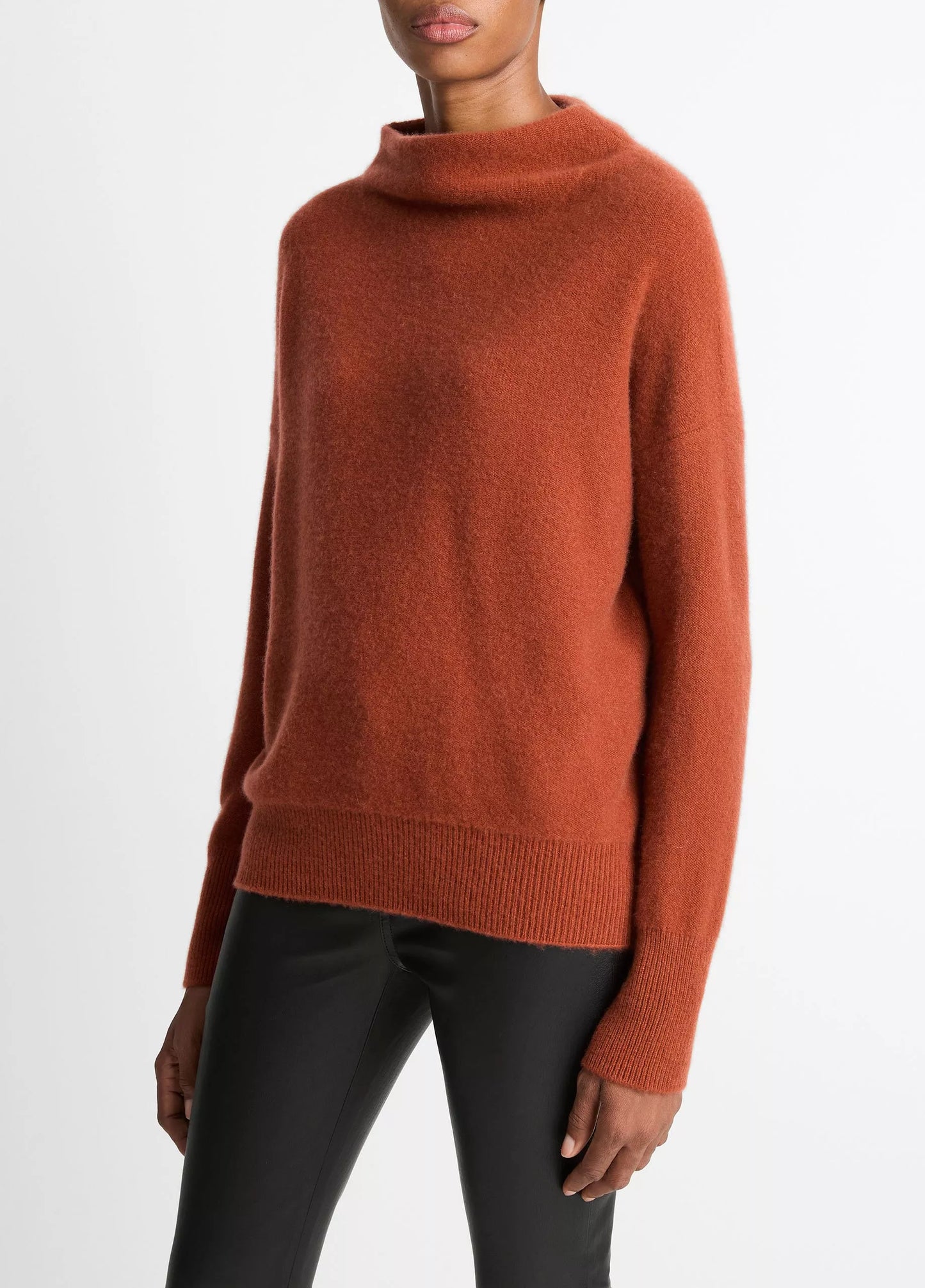 Vince Plush Cashmere Funnel-Neck Sweater