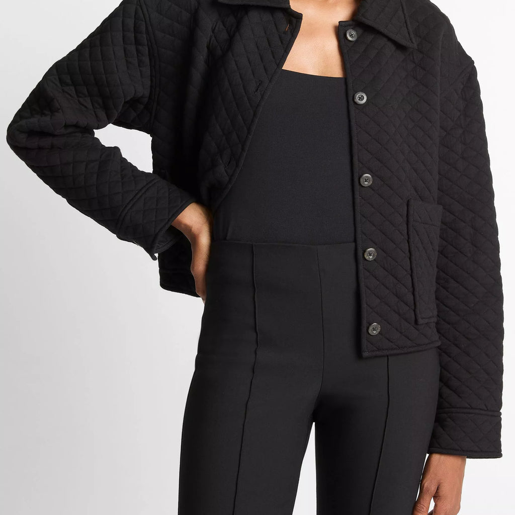 Vince Quilted Cotton-Blend Collared Jacket