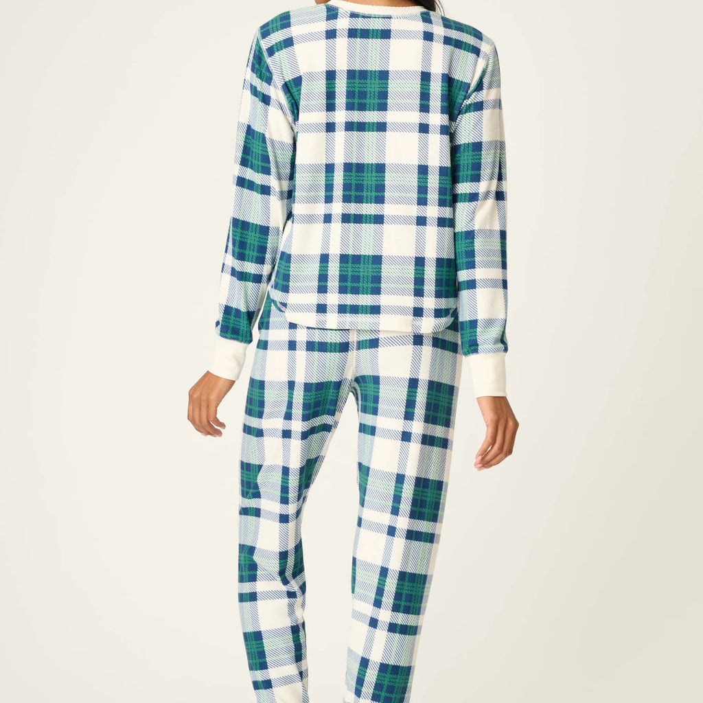 PJ Salvage Cozy Life Thermal Velour Plaid PJ Set