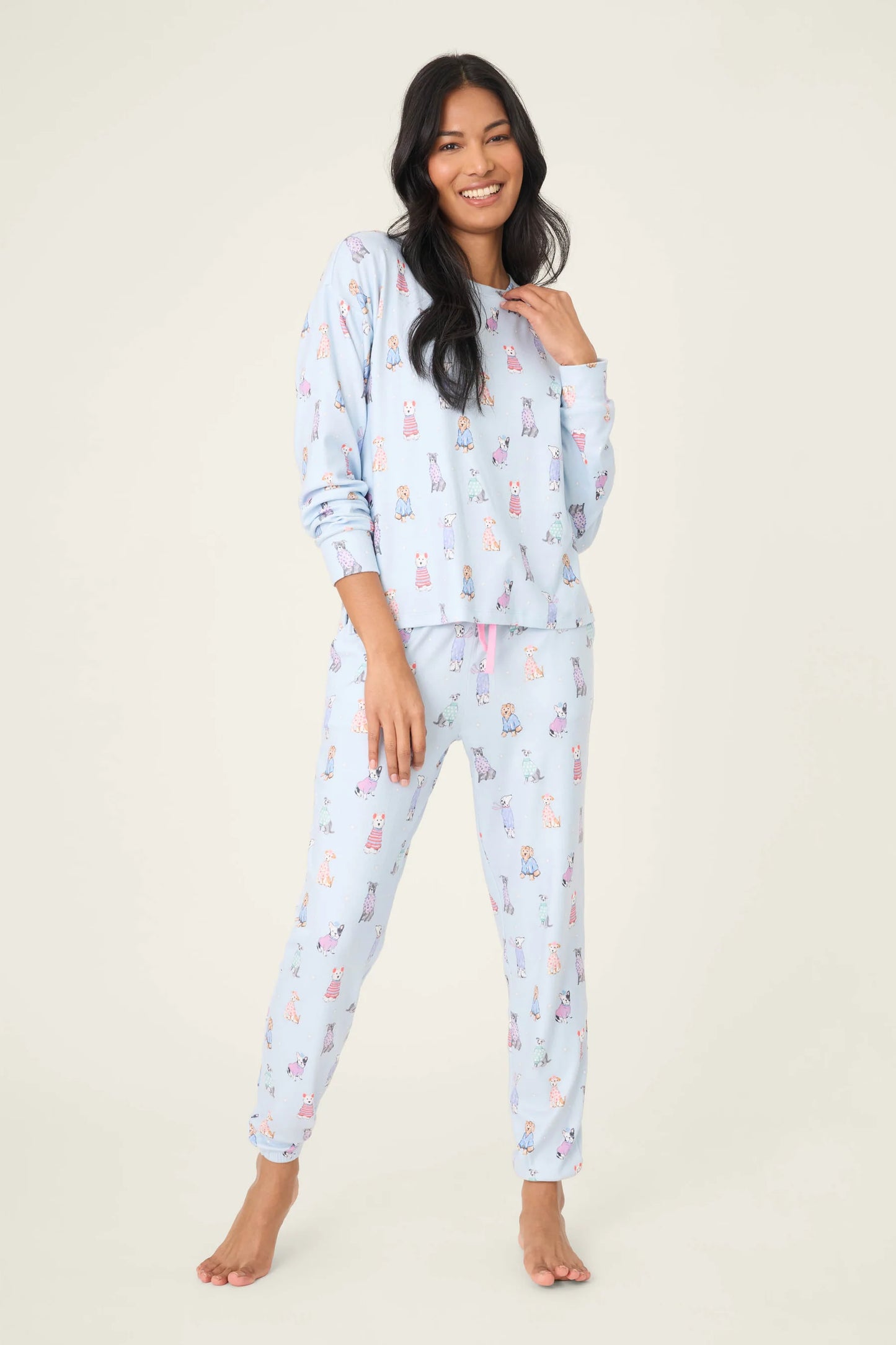 PJ Salvage Doggone Cold Dog Print Pointelle Lounge Set