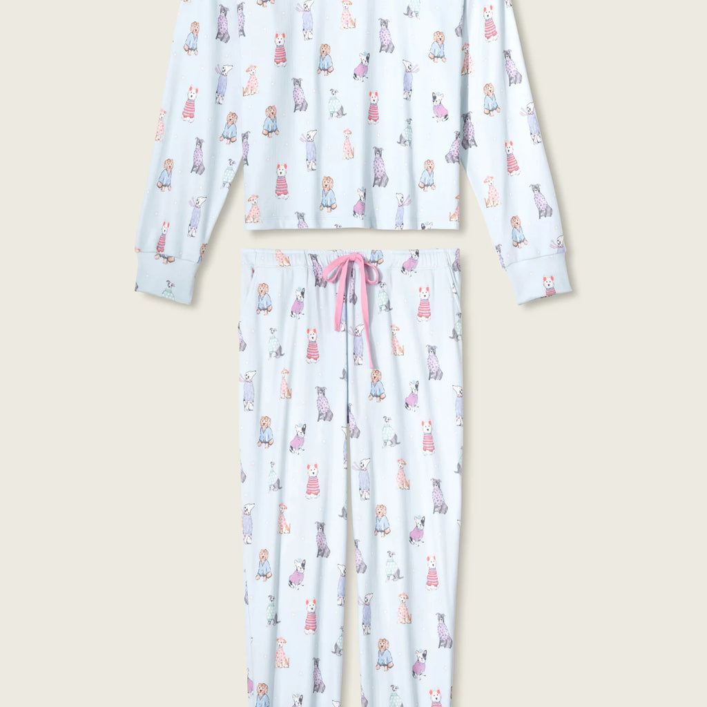 PJ Salvage Doggone Cold Dog Print Pointelle Lounge Set