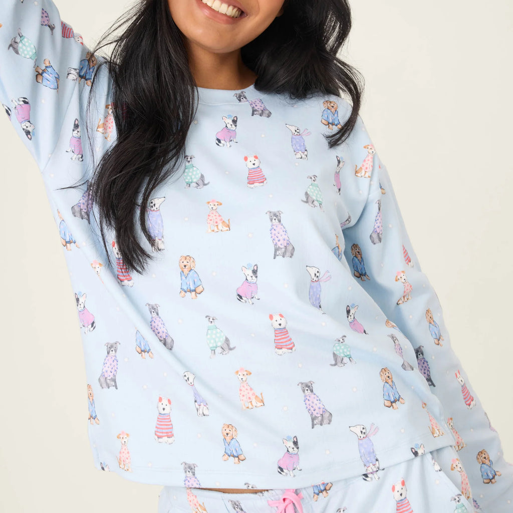 PJ Salvage Doggone Cold Dog Print Pointelle Lounge Set