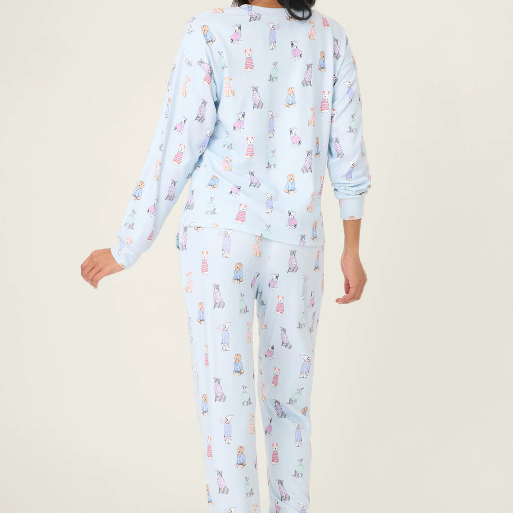 PJ Salvage Doggone Cold Dog Print Pointelle Lounge Set