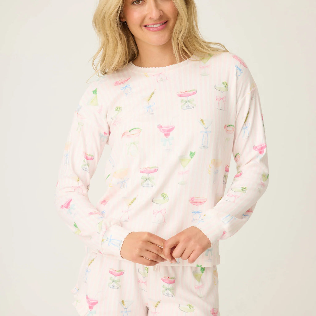 PJ Salvage Pretty Punch Cocktail Print Long Sleeve Top