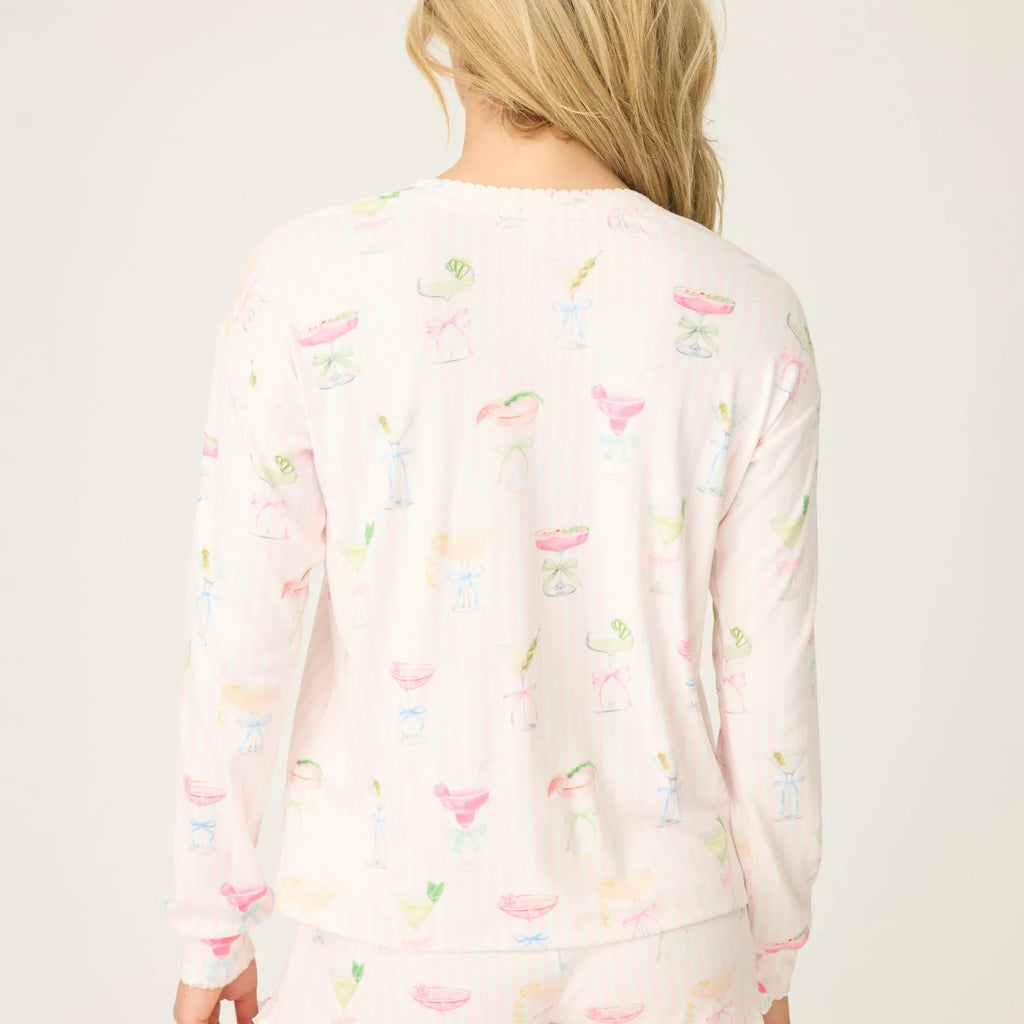 PJ Salvage Pretty Punch Cocktail Print Long Sleeve Top