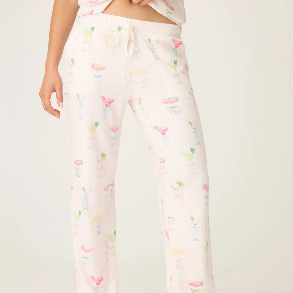 PJ Salvage Pretty Punch Cocktail Print Open Leg Pants