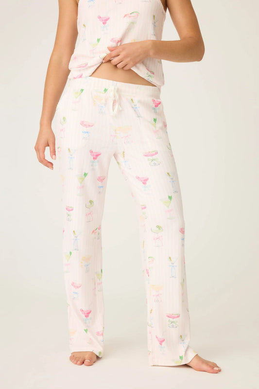 PJ Salvage Pretty Punch Cocktail Print Open Leg Pants