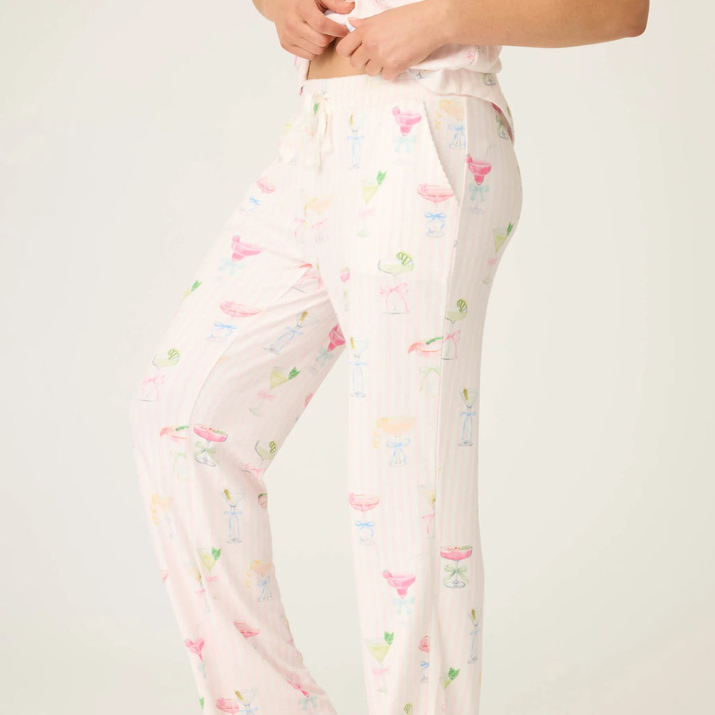 PJ Salvage Pretty Punch Cocktail Print Open Leg Pants