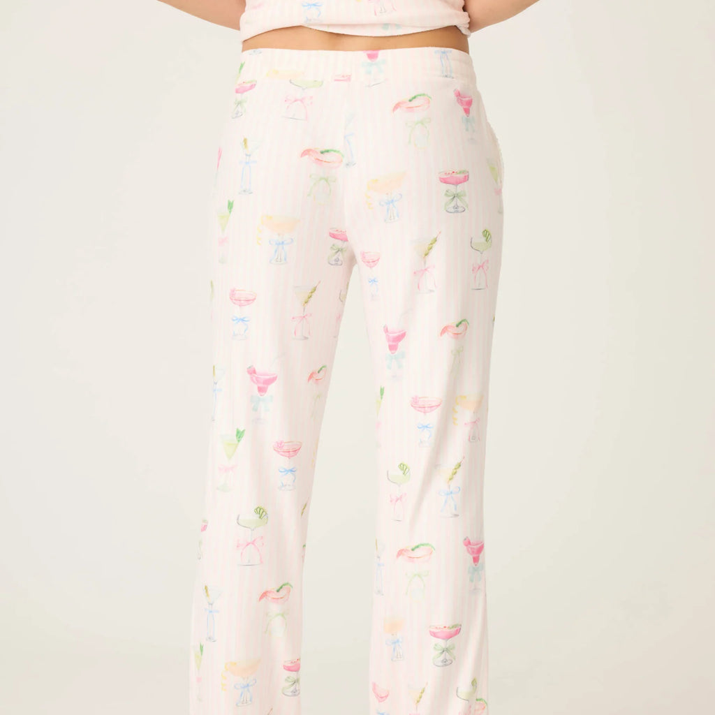 PJ Salvage Pretty Punch Cocktail Print Open Leg Pants