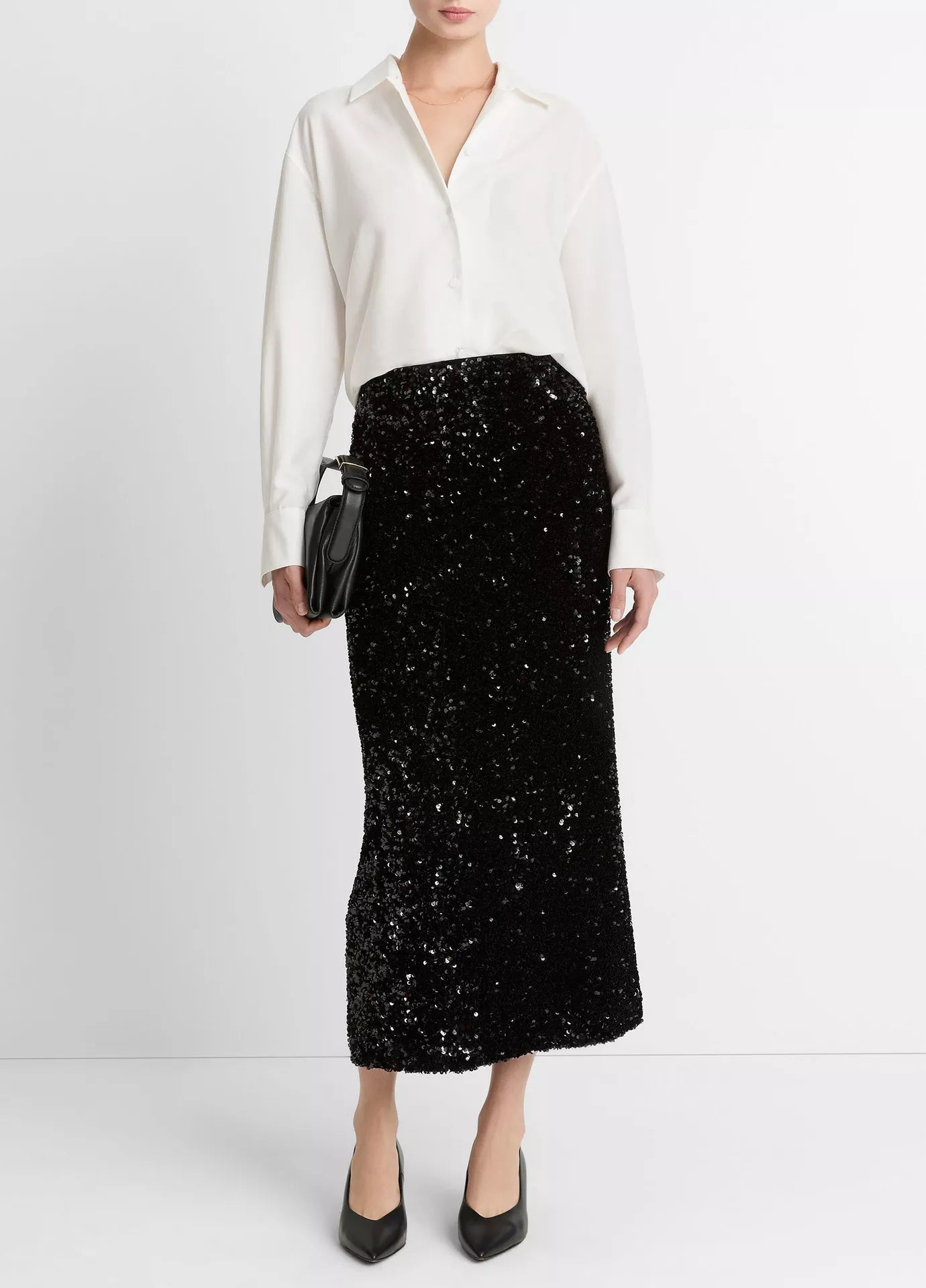 Vince Refined Twill Covered-Button Shirt