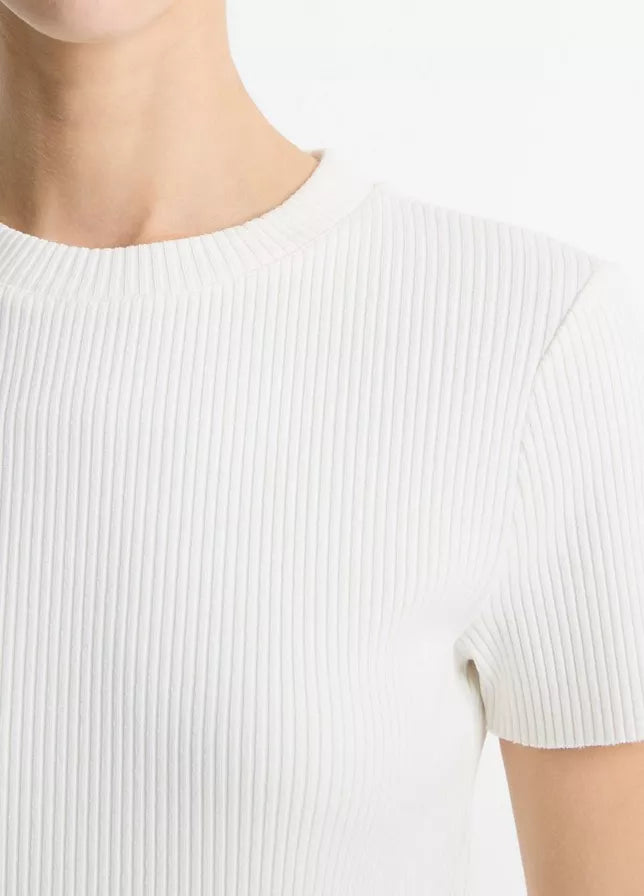Vince Ribbed Cotton-Blend Crew Neck Dress