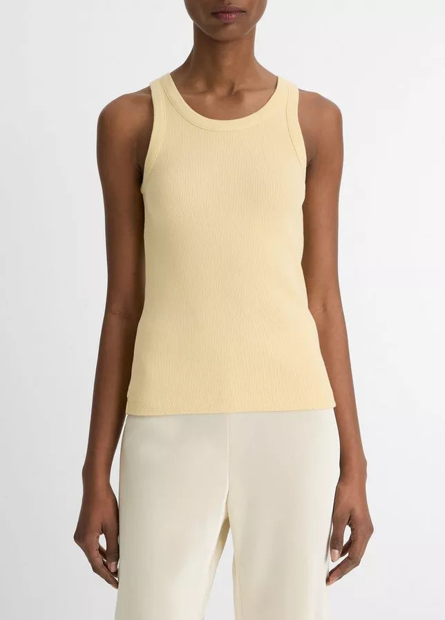 Vince Ribbed Scoop-Neck Tank