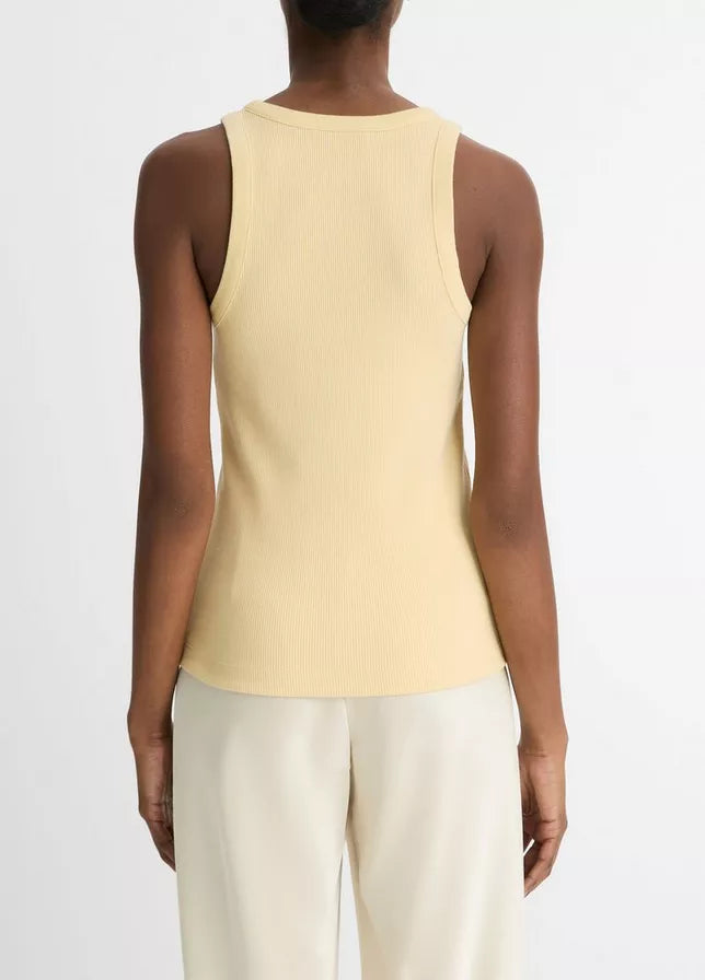 Vince Ribbed Scoop-Neck Tank