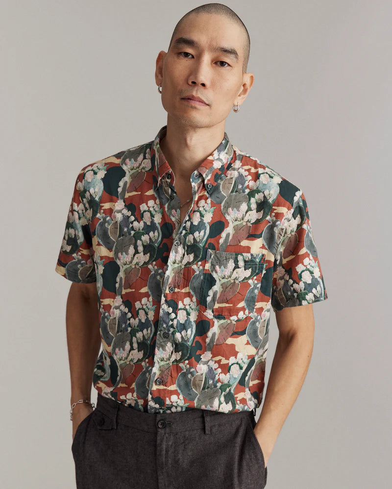 Billy Reid Short Sleeve Cactus Treme Shirt