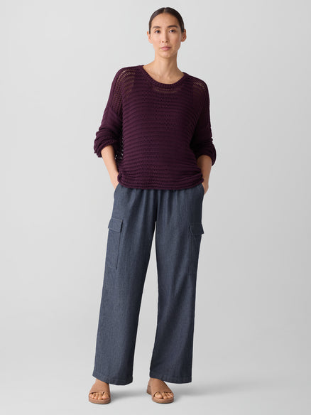 Eileen Fisher Peruvian Organic Cotton Cord Crew Neck Top