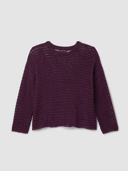 Eileen Fisher Peruvian Organic Cotton Cord Crew Neck Top