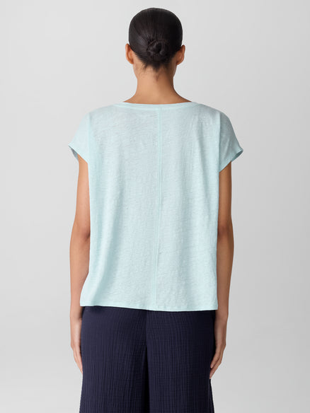 Eileen Fisher Organic Linen Jersey V-Neck Tee