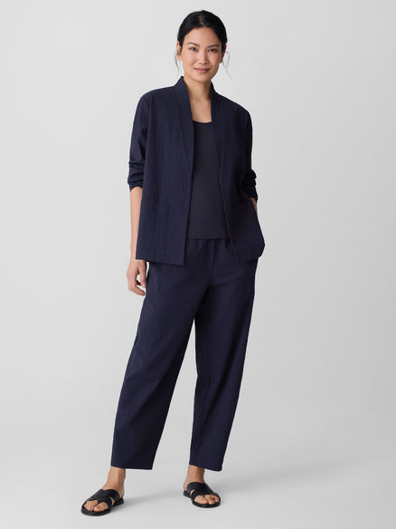 Eileen Fisher Organic Cotton Pucker High Collar Jacket