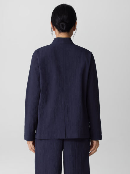 Eileen Fisher Organic Cotton Pucker High Collar Jacket