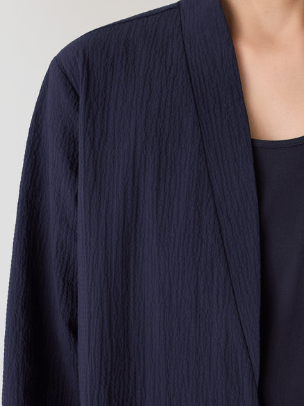 Eileen Fisher Organic Cotton Pucker High Collar Jacket