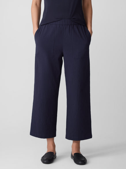 Eileen Fisher Organic Cotton Pucker Straight Pant