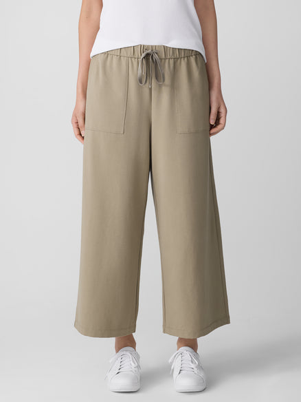 Eileen Fisher Pima Cotton Stretch Jersey Wide-Leg Pant